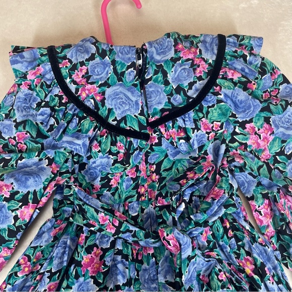 Vintage The Children’s Hour floral prairie dress cottagecore bib collar sz 2t - Picture 3 of 9